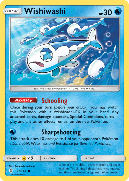 Wishiwashi 37/145 Common | Guardians Rising | Pokemon Card