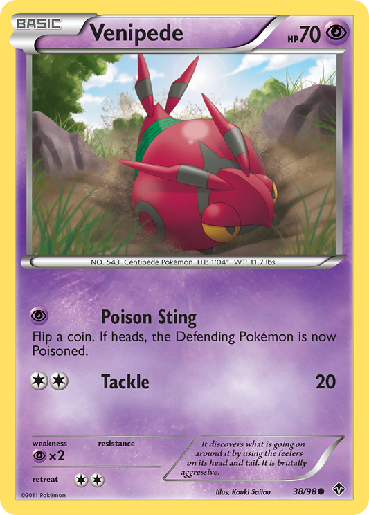 Venipede 38/98 Common | Emerging Powers | Pokemon Card