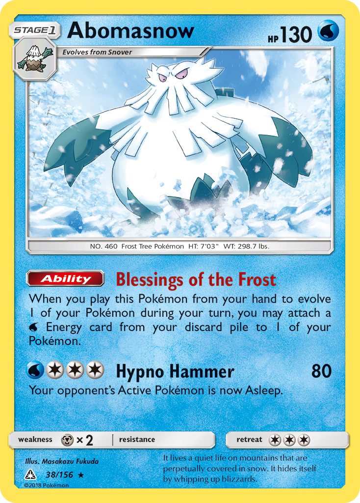 Abomasnow 38/156 Rare | Ultra Prism | Pokemon Card