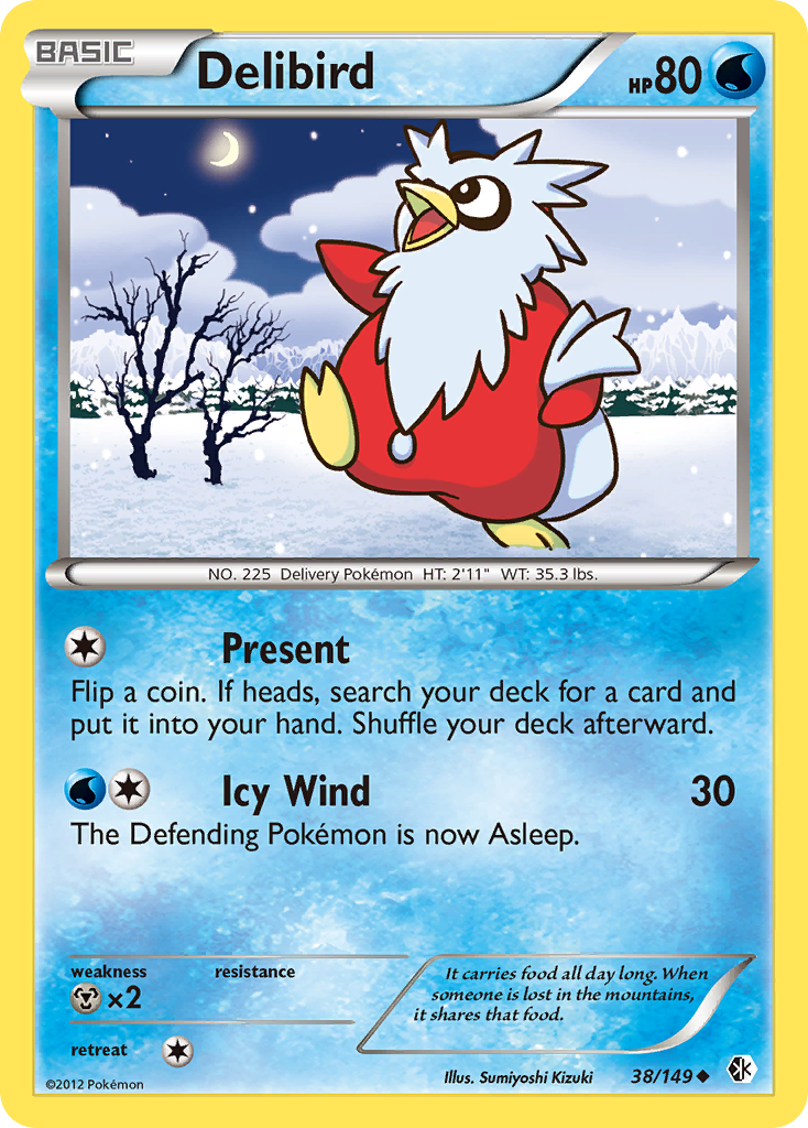 Delibird 38/149 Uncommon | Boundaries Crossed | Pokemon Card