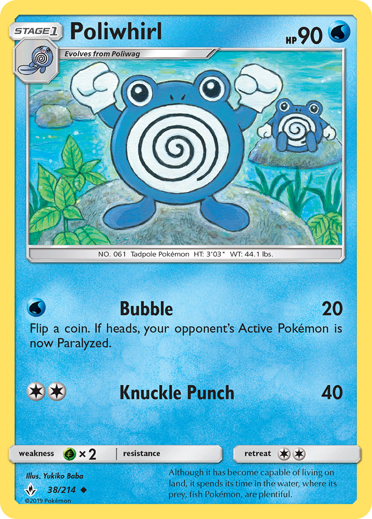 Poliwhirl 38/214 Uncommon | Unbroken Bonds | Pokemon Card