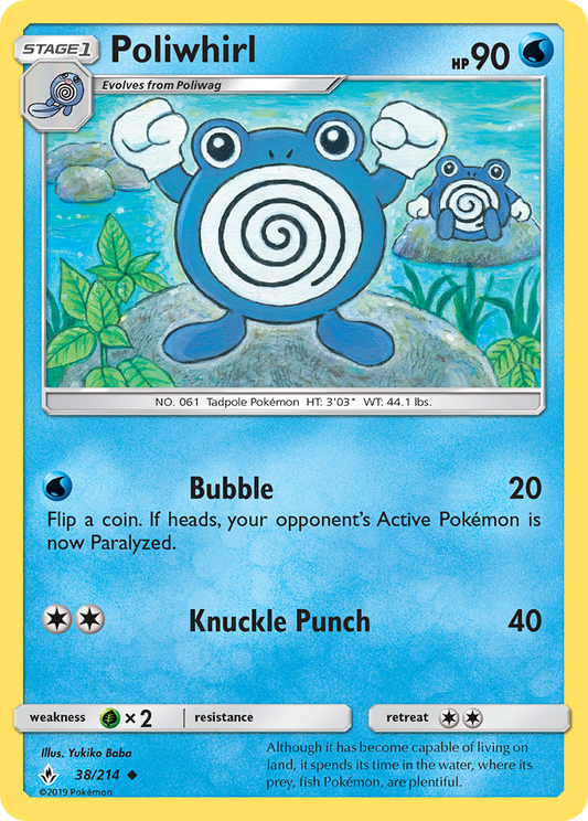 Poliwhirl 38/214 Uncommon | Unbroken Bonds | Pokemon Card