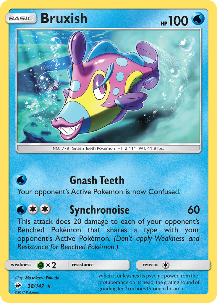 Bruxish 38/147 Rare | Burning Shadows | Pokemon Card