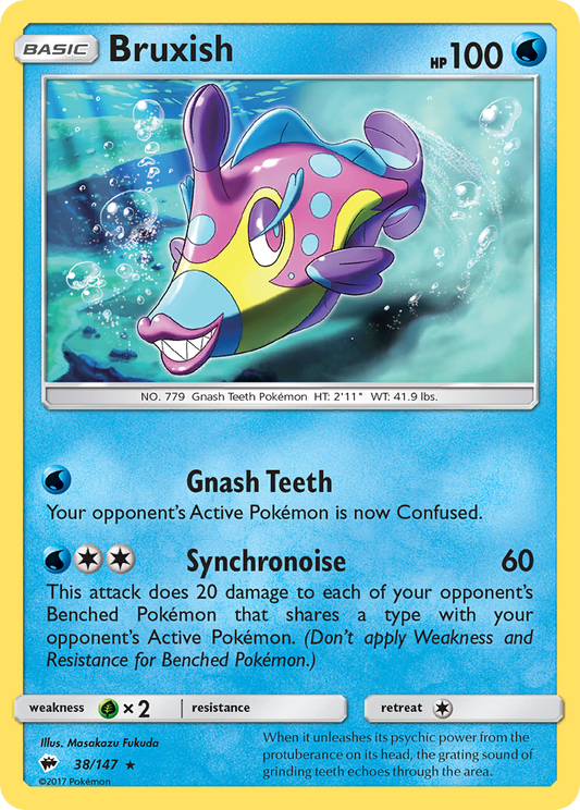 Bruxish 38/147 Rare | Burning Shadows | Pokemon Card