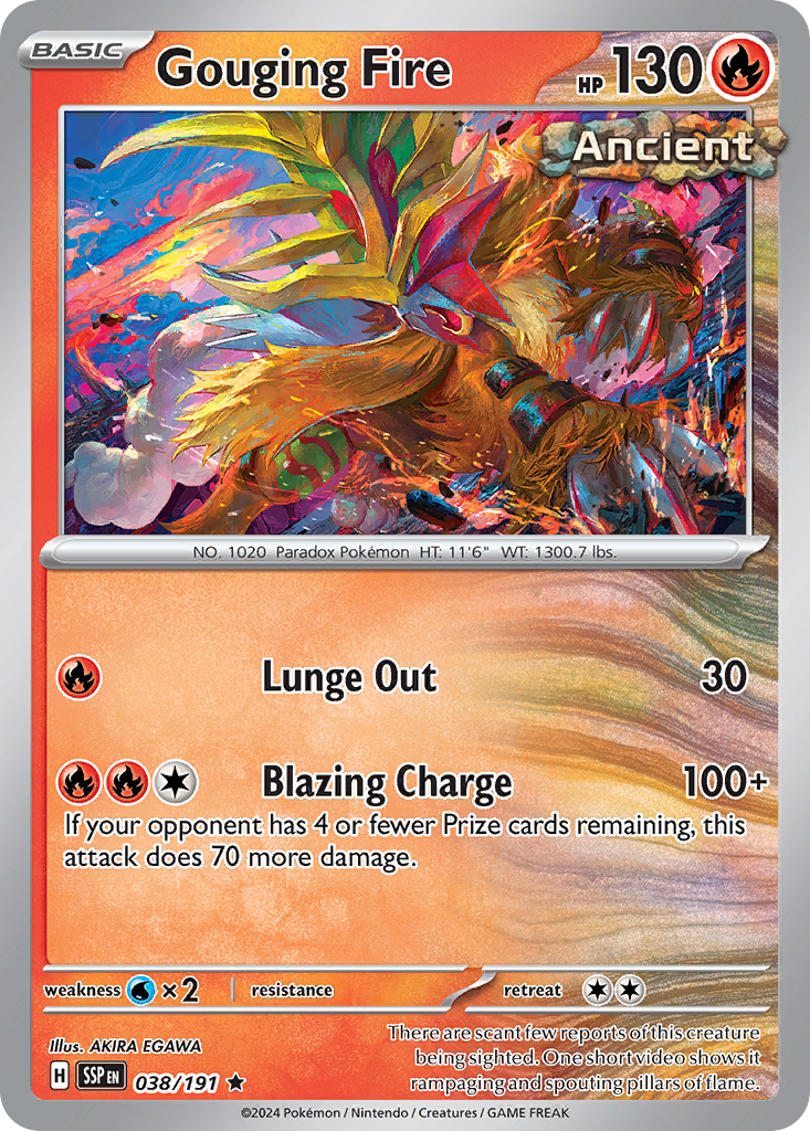 Gouging Fire 38/191 Rare Holo | Surging Sparks | Pokemon Card