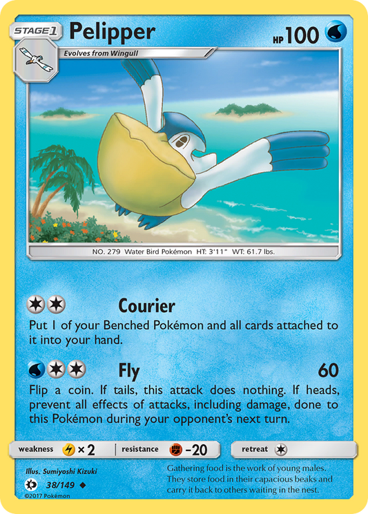 Pelipper 38/149 Uncommon | Sun & Moon | Pokemon Card