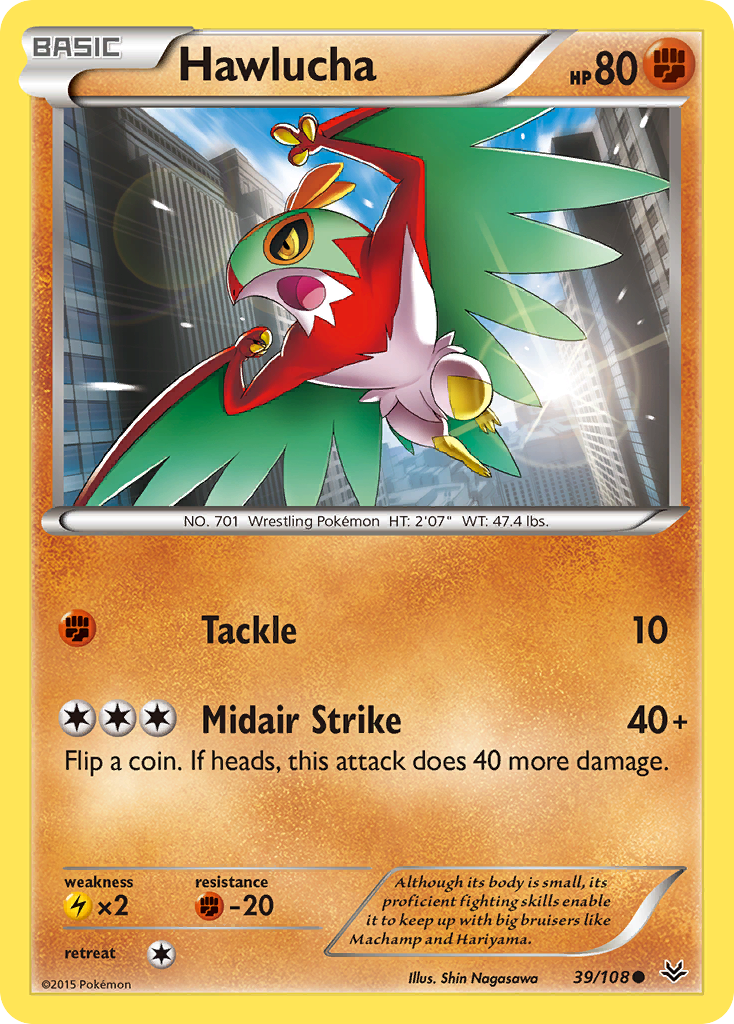 Hawlucha 39/108 Common | Roaring Skies | Pokemon Card