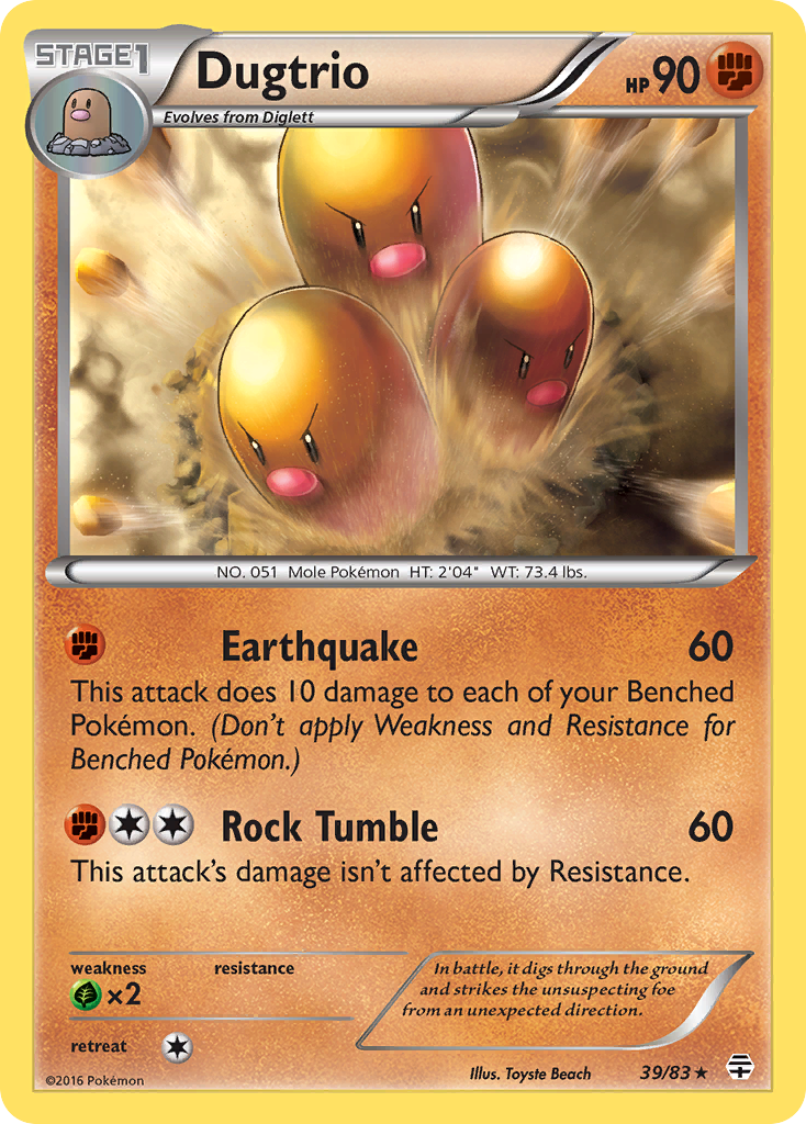 Dugtrio 39/83 Rare | Generations | Pokemon Card