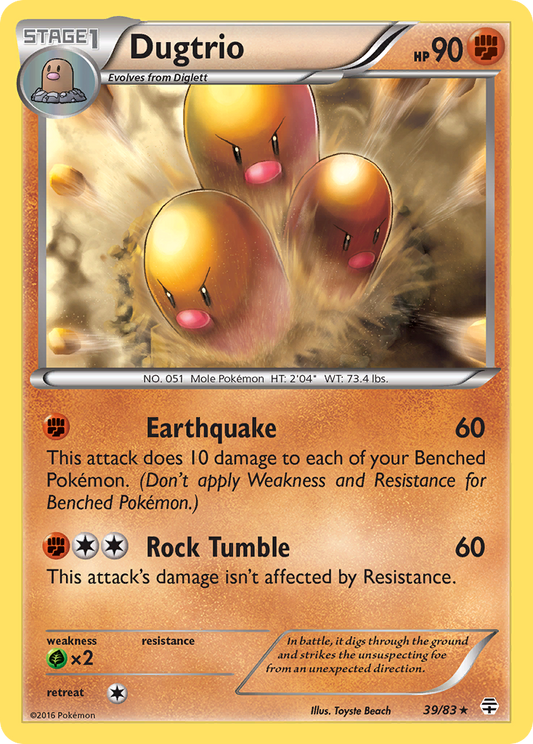 Dugtrio 39/83 Rare | Generations | Pokemon Card