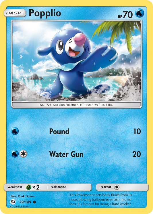 Popplio 39/149 Common | Sun & Moon | Pokemon Card