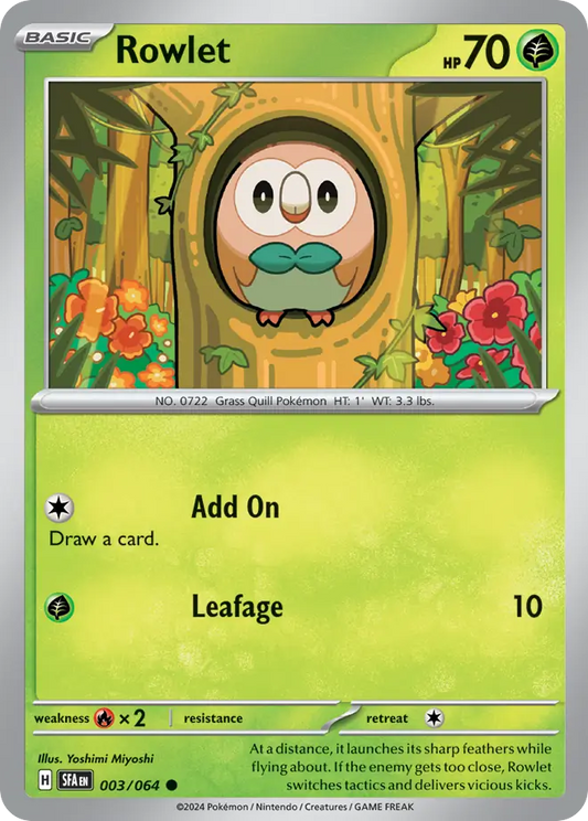 Rowlet 3/64 Common | Shrouded Fable | Pokemon Card