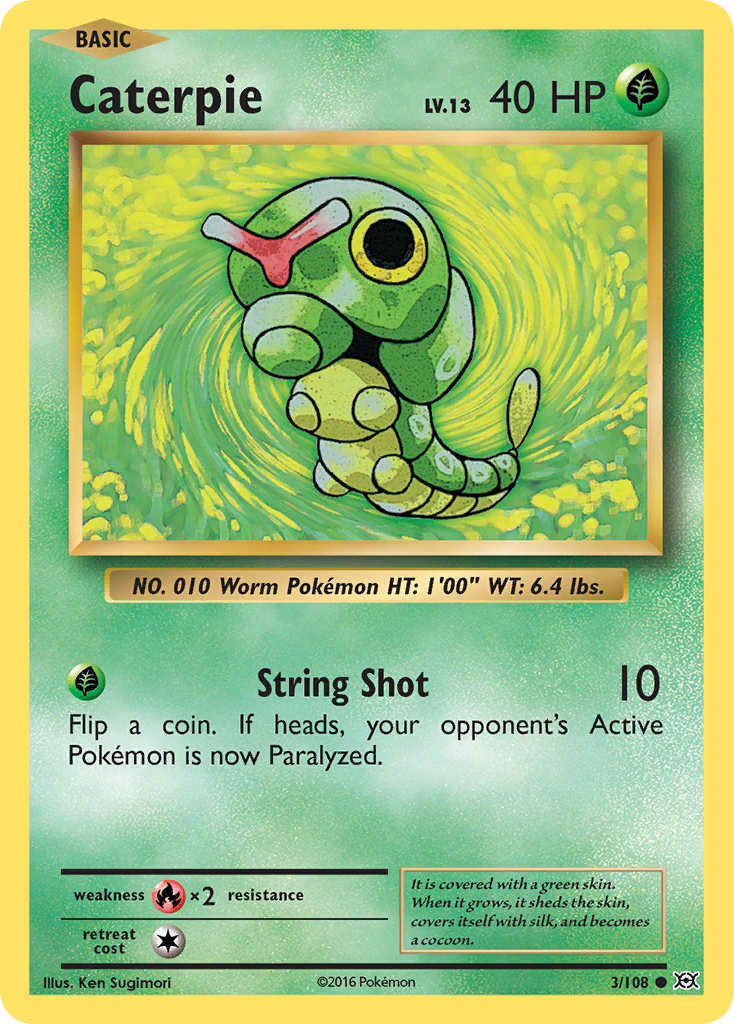 Caterpie 3/108 Common | Evolutions | Pokemon Card