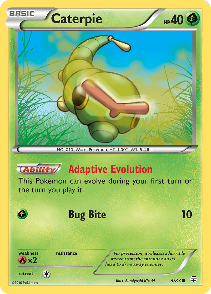 Caterpie 3/83 Common | Generations | Pokemon Card