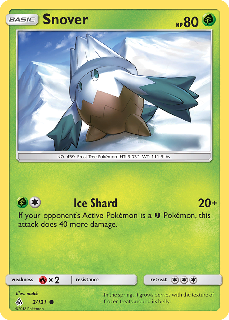 Snover 3/131 Common | Forbidden Light | Pokemon Card