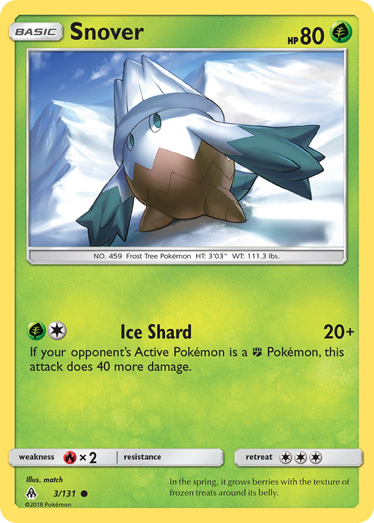 Snover 3/131 Common | Forbidden Light | Pokemon Card