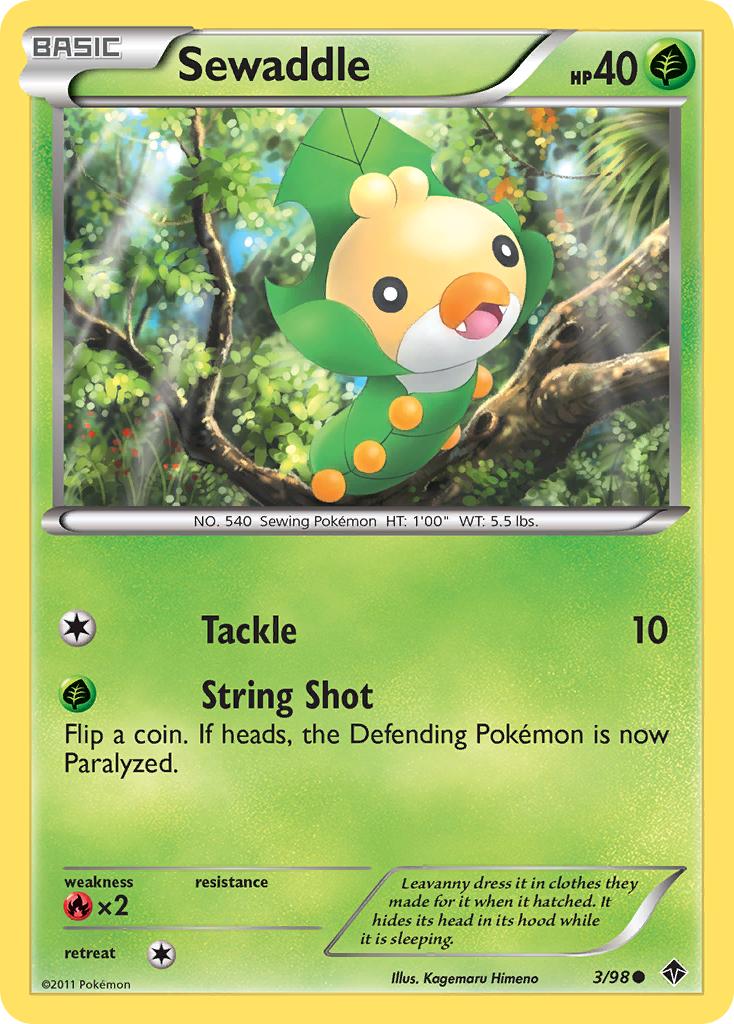 Sewaddle 3/98 Common | Emerging Powers | Pokemon Card