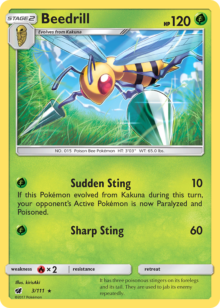 Beedrill 3/111 Rare | Crimson Invasion | Pokemon Card