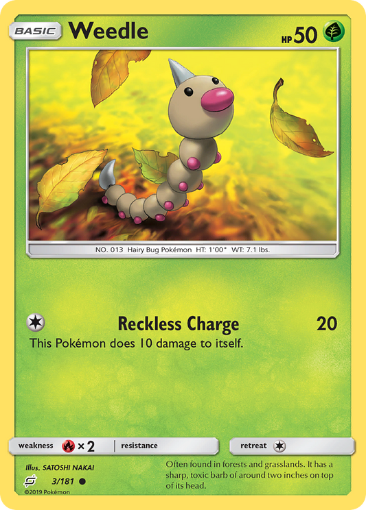 Weedle 3/181 Common | Team Up | Pokemon Card