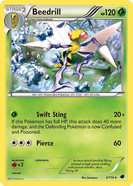 Beedrill 3/116 Rare | Plasma Freeze | Pokemon Card