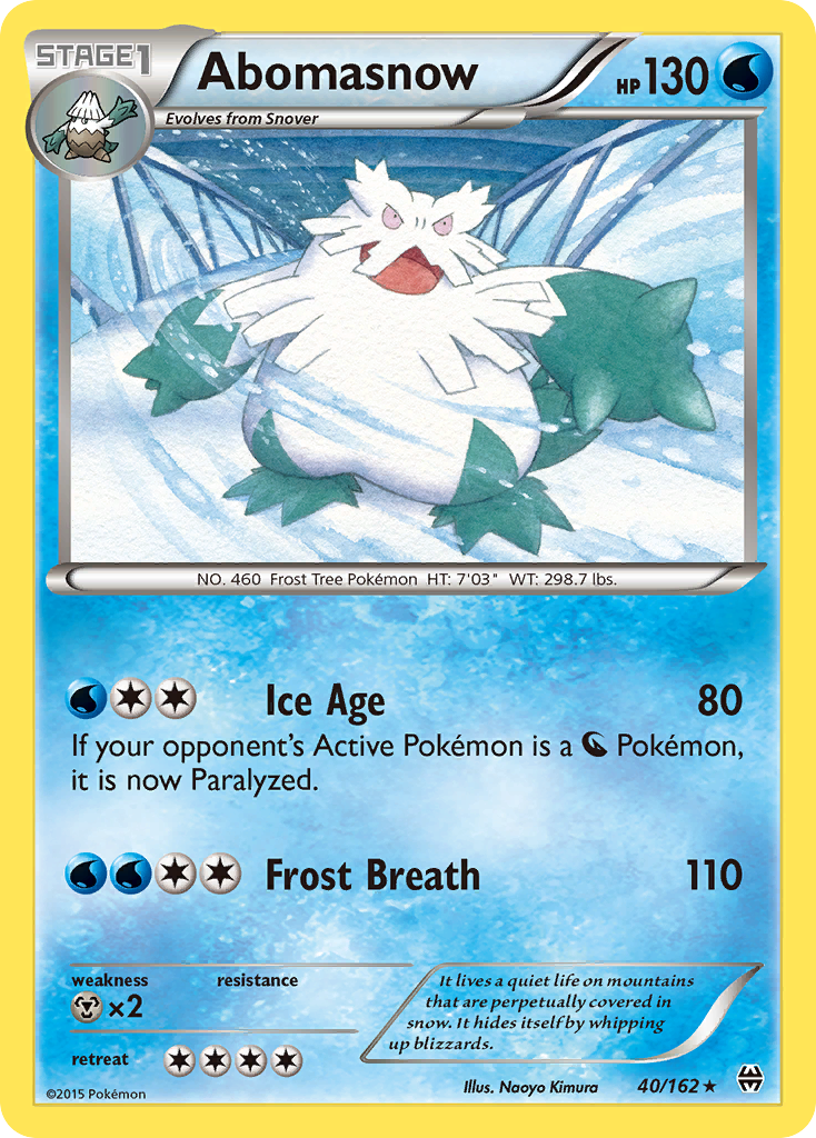 Abomasnow 40/162 Rare | BREAKthrough | Pokemon Card