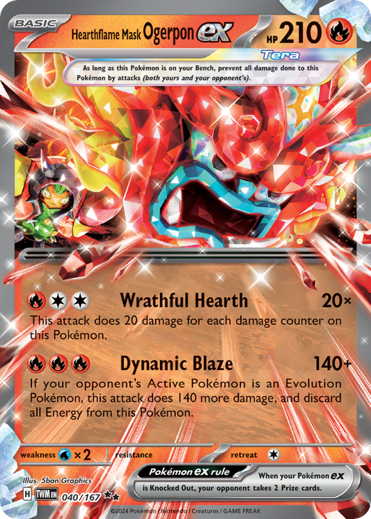 Hearthflame Mask Ogerpon ex 40/167 Double Rare | Twilight Masquerade | Pokemon Card