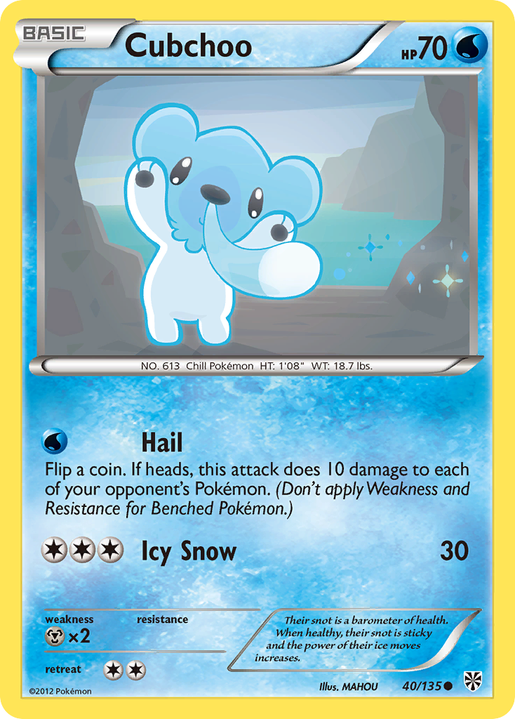 Cubchoo 40/135 Common | Plasma Storm | Pokemon Card