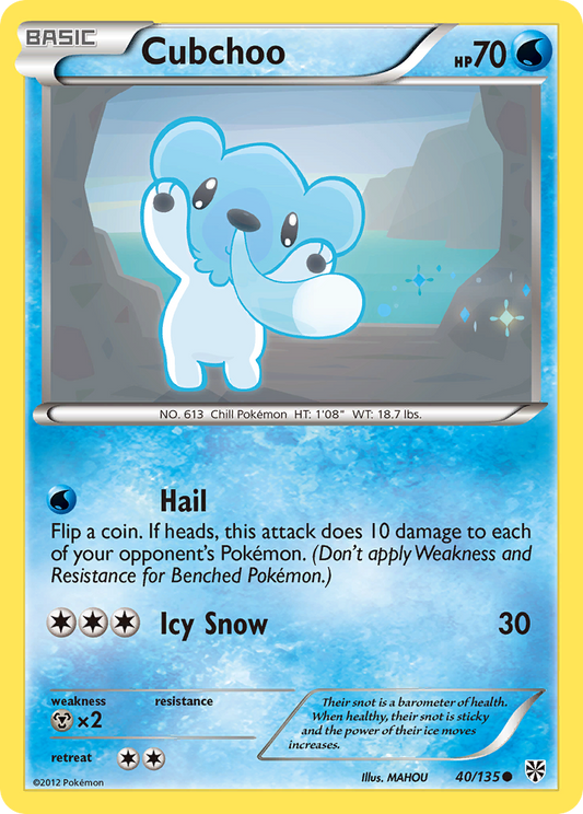 Cubchoo 40/135 Common | Plasma Storm | Pokemon Card