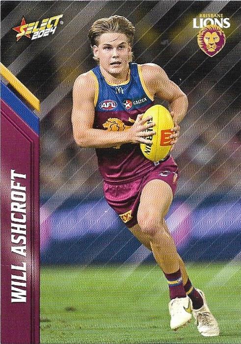 Will Ashcroft #12 Brisbane Lions | 2024 Select AFL Footy Stars | Trading Card