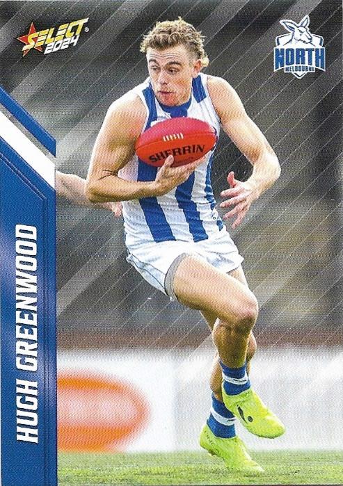 Hugh Greenwood #112 North Melbourne Kangaroos | 2024 Select AFL Footy Stars | Trading Card