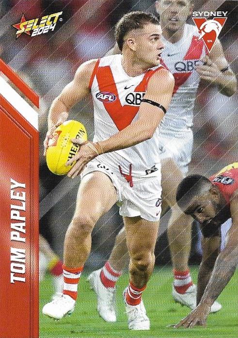 Tom Papley #156 Sydney Swans | 2024 Select AFL Footy Stars | Trading Card