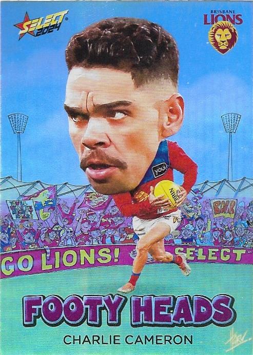 Charlie Cameron #FH7 Brisbane Lions | Footy Heads 2024 Select AFL Footy Stars | Trading Card