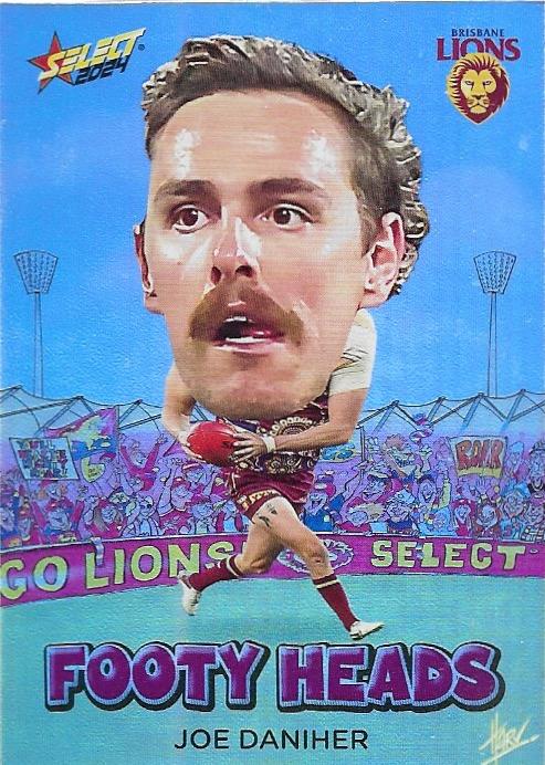 Joe Daniher #FH9 Brisbane Lions | Footy Heads 2024 Select AFL Footy Stars | Trading Card