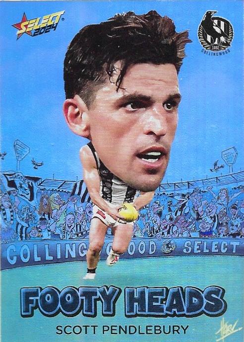 Scott Pendlebury #FH19 Collingwood Magpies | Footy Heads 2024 Select AFL Footy Stars | Trading Card