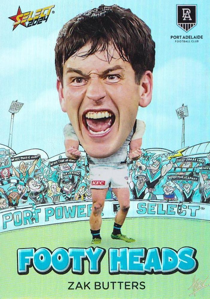 Zak Butters #FH62 Port Adelaide Power | Footy Heads 2024 Select AFL Footy Stars | Trading Card