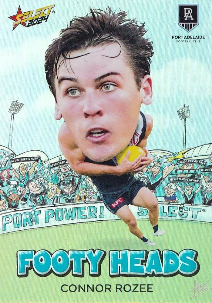 Connor Rozee #FH65 Port Adelaide Power | Footy Heads 2024 Select AFL Footy Stars | Trading Card