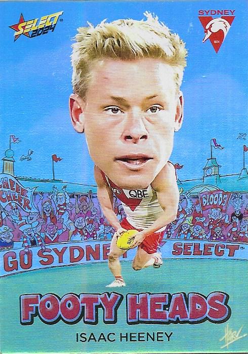 Isaac Heeney #FH78 Sydney Swans | Footy Heads 2024 Select AFL Footy Stars | Trading Card