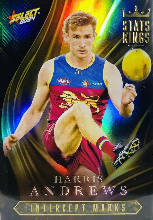 Harris Andrews #SK7 Brisbane Lions | Stats Kings 2024 Select AFL Footy Stars | Trading Card