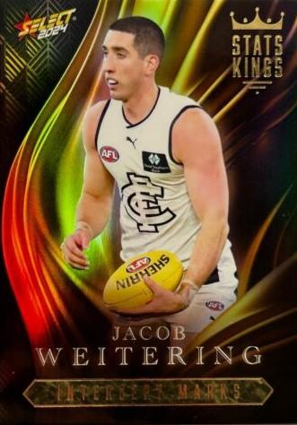 Jacob Weitering #SK12 Carlton Blues | Stats Kings 2024 Select AFL Footy Stars | Trading Card