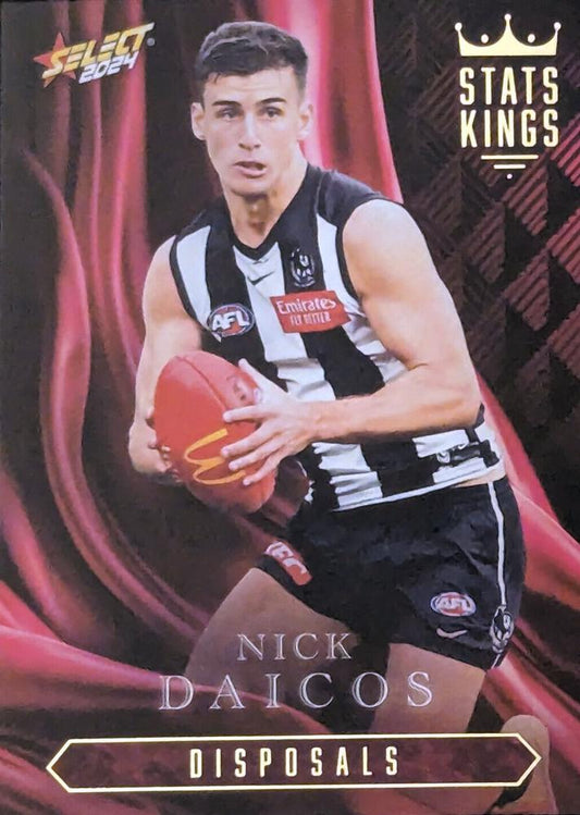 Nick Daicos #SK16 Collingwood Magpies | Stats Kings 2024 Select AFL Footy Stars | Trading Card