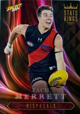 Zach Merrett #SK21 Essendon Bombers | Stats Kings 2024 Select AFL Footy Stars | Trading Card