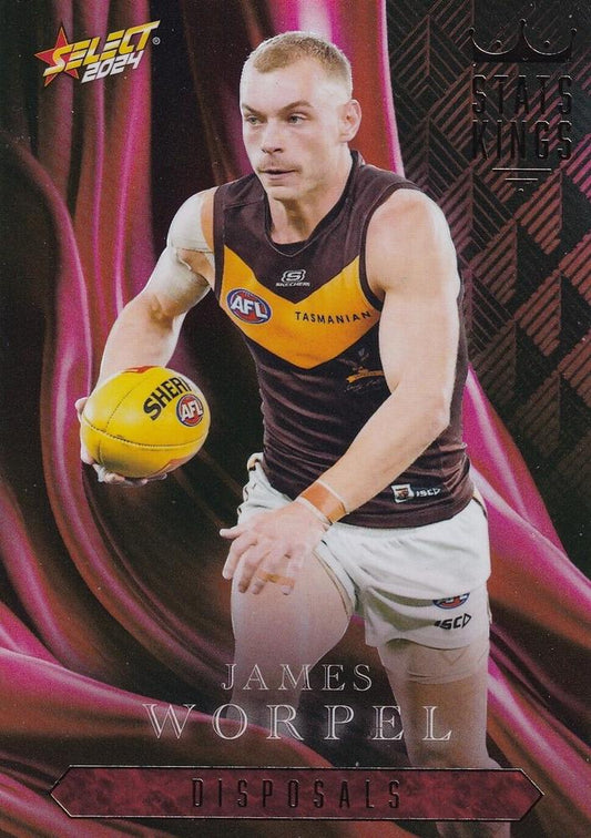 James Worpel #SK46 Hawthorn Hawks | Stats Kings 2024 Select AFL Footy Stars | Trading Card