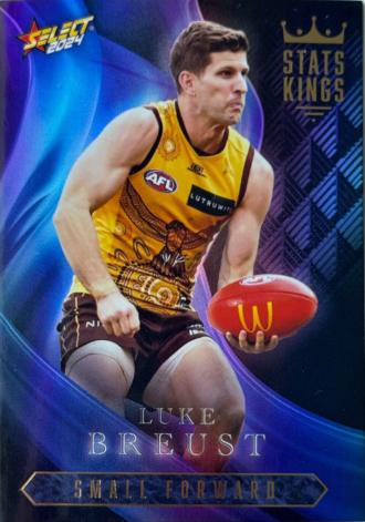 Luke Breust #SK49 Hawthorn Hawks | Stats Kings 2024 Select AFL Footy Stars | Trading Card