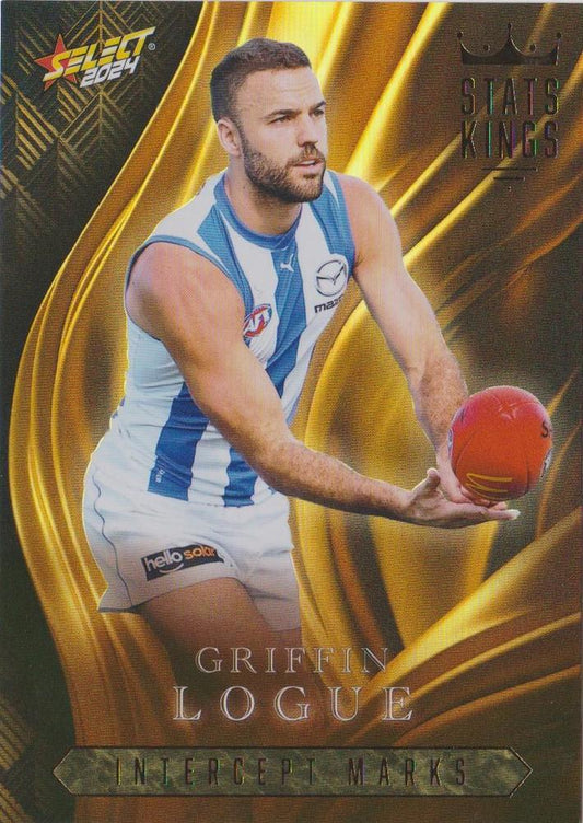 Griffin Logue #SK57 North Melbourne Kangaroos | Stats Kings 2024 Select AFL Footy Stars | Trading Card