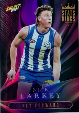 Nick Larkey #SK58 North Melbourne Kangaroos | Stats Kings 2024 Select AFL Footy Stars | Trading Card