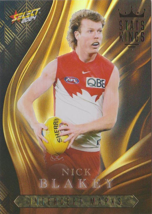 Nick Blakey #SK77 Sydney Swans | Stats Kings 2024 Select AFL Footy Stars | Trading Card