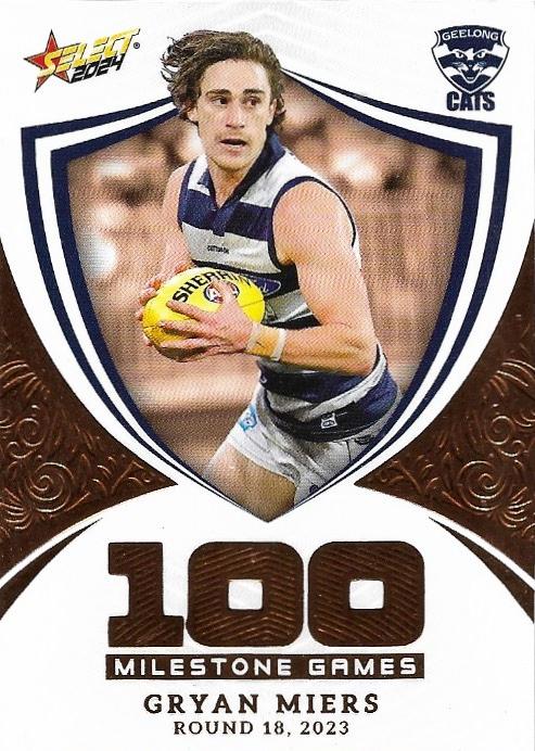 Gryan Miers #MG40 Geelong Cats | Milestone 2024 Select AFL Footy Stars | Trading Card