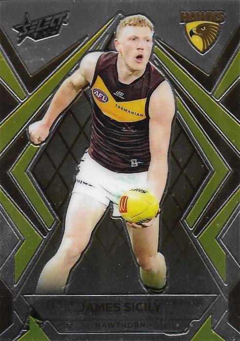 James Sicily #L98 Hawthorn Hawks | Luminous 2024 Select AFL Footy Stars | Trading Card