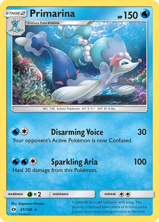 Primarina 41/149 Rare | Sun & Moon | Pokemon Card