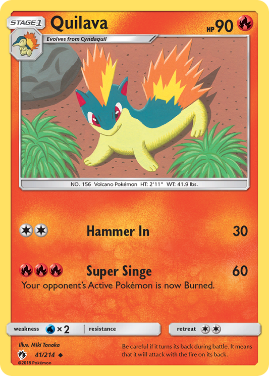 Quilava 41/214 Uncommon | Lost Thunder | Pokemon Card