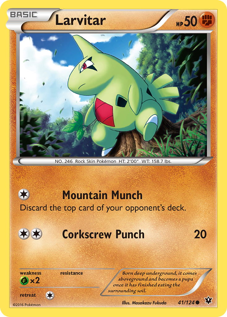 Larvitar 41/124 Common | Fates Collide | Pokemon Card